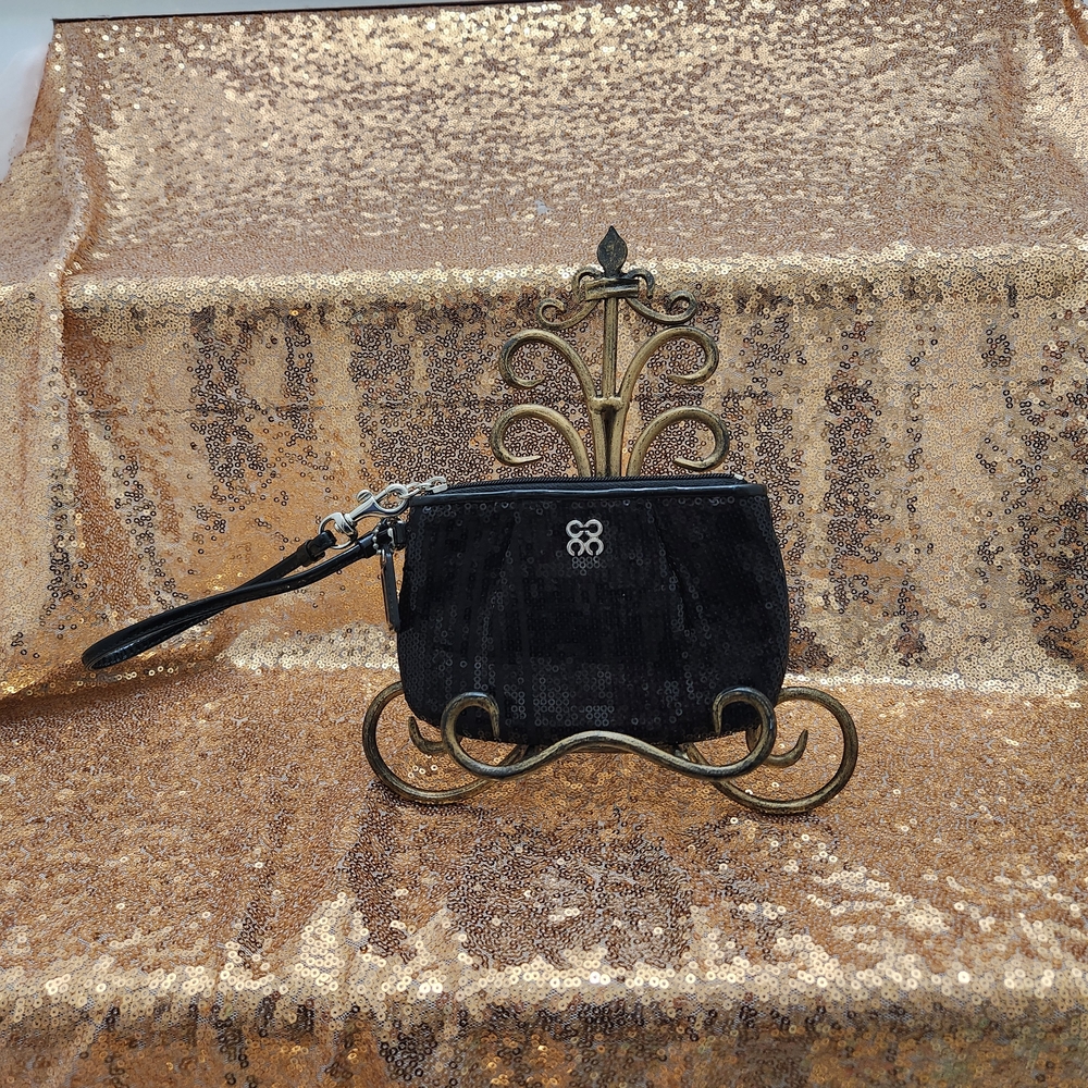 Coach Black Sequin Wristlet